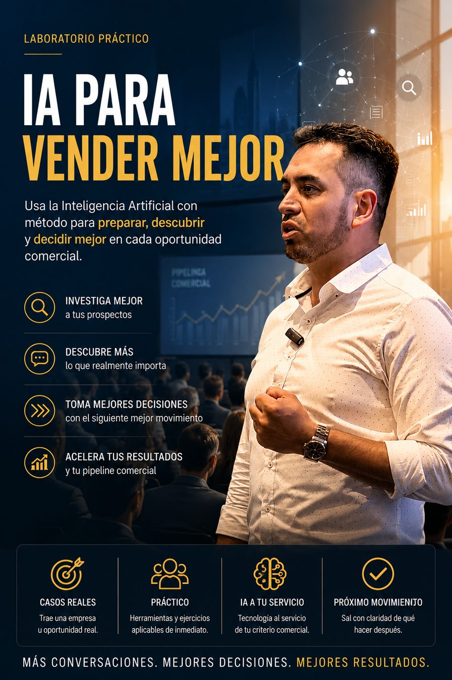 Laboratorio IA para vender mejor: investiga mejor a tus prospectos, descubre lo que realmente importa, toma mejores decisiones y acelera tus resultados